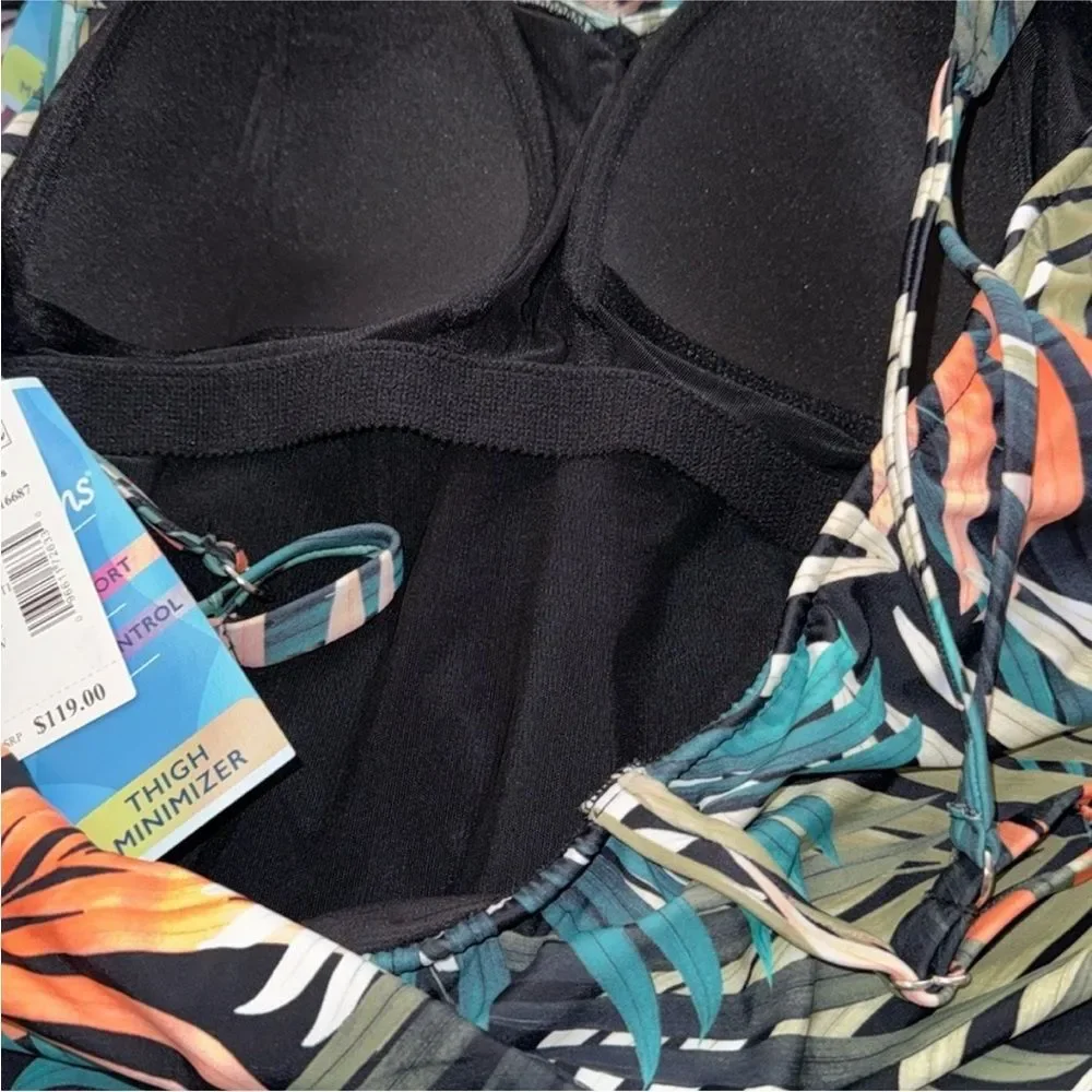 Swim Solutions Plus Size Tummy-Control
Handkerchief One-Piece Fauxkini Swimsuit - Picture 11 of 11